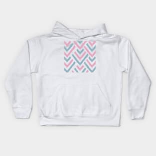 Teal blush chevrons Kids Hoodie